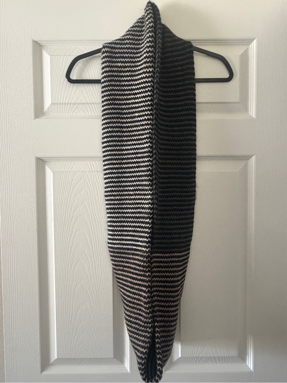 Steve Madden Black Tonal Striped Knit Infinity Scarf